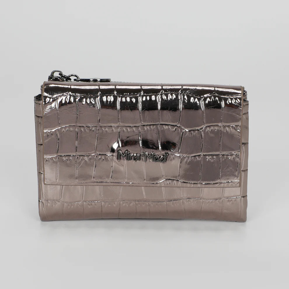 PORTAFOGLIO MEDIO IN PELLE METALLIZZATO MIMI-MUA