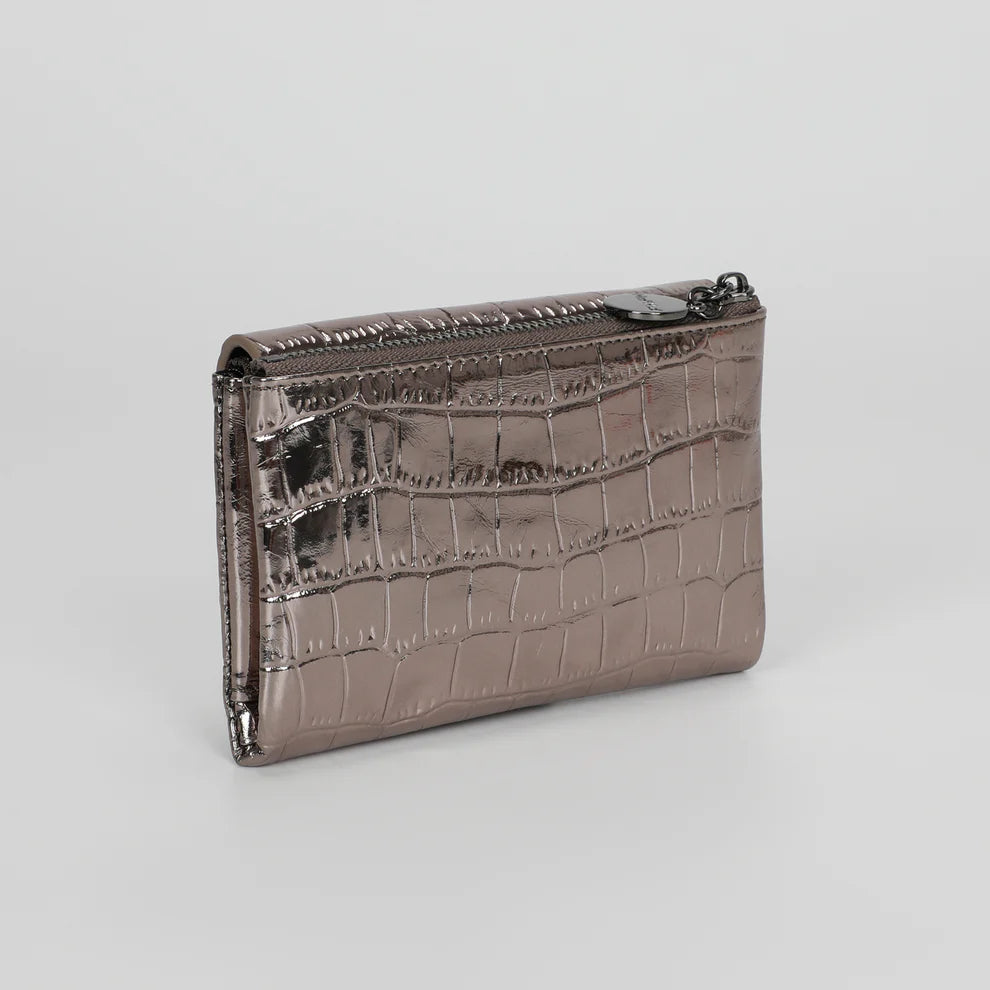 PORTAFOGLIO MEDIO IN PELLE METALLIZZATO MIMI-MUA