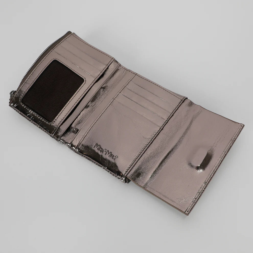 PORTAFOGLIO MEDIO IN PELLE METALLIZZATO MIMI-MUA