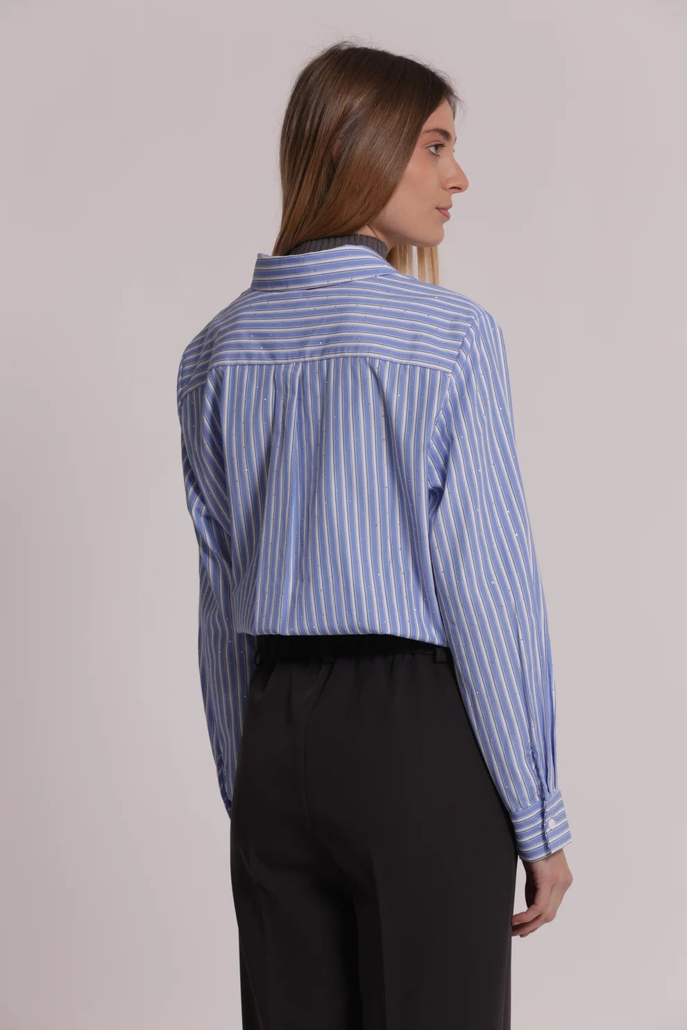 CAMICIA A RIGHE CON STRASS MIMI-MUA