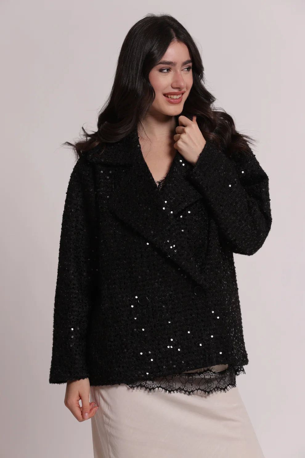 GIACCONE CORTO CON PAILLETTES MIMI-MUA