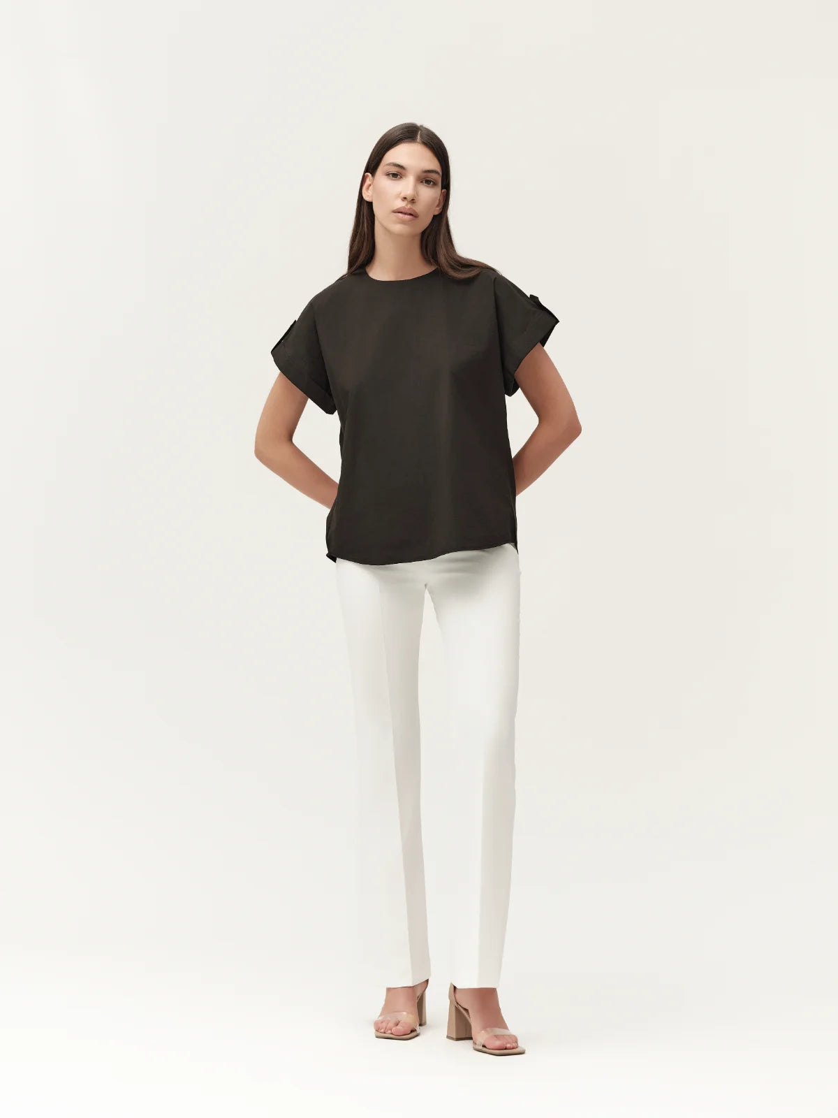 CASACCA IN COTONE CON RISVOLTO WHITE WISE