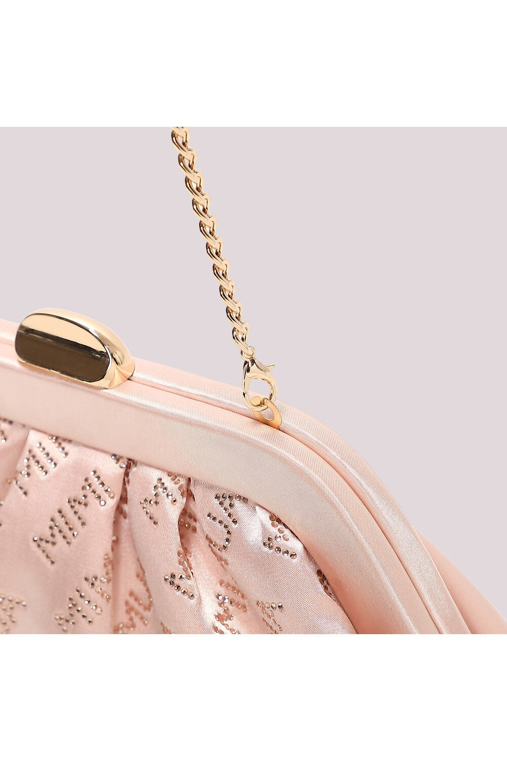 BORSA CLUTCH IN TESSUTO CON LOGO IN STRASS Mimi-Mua