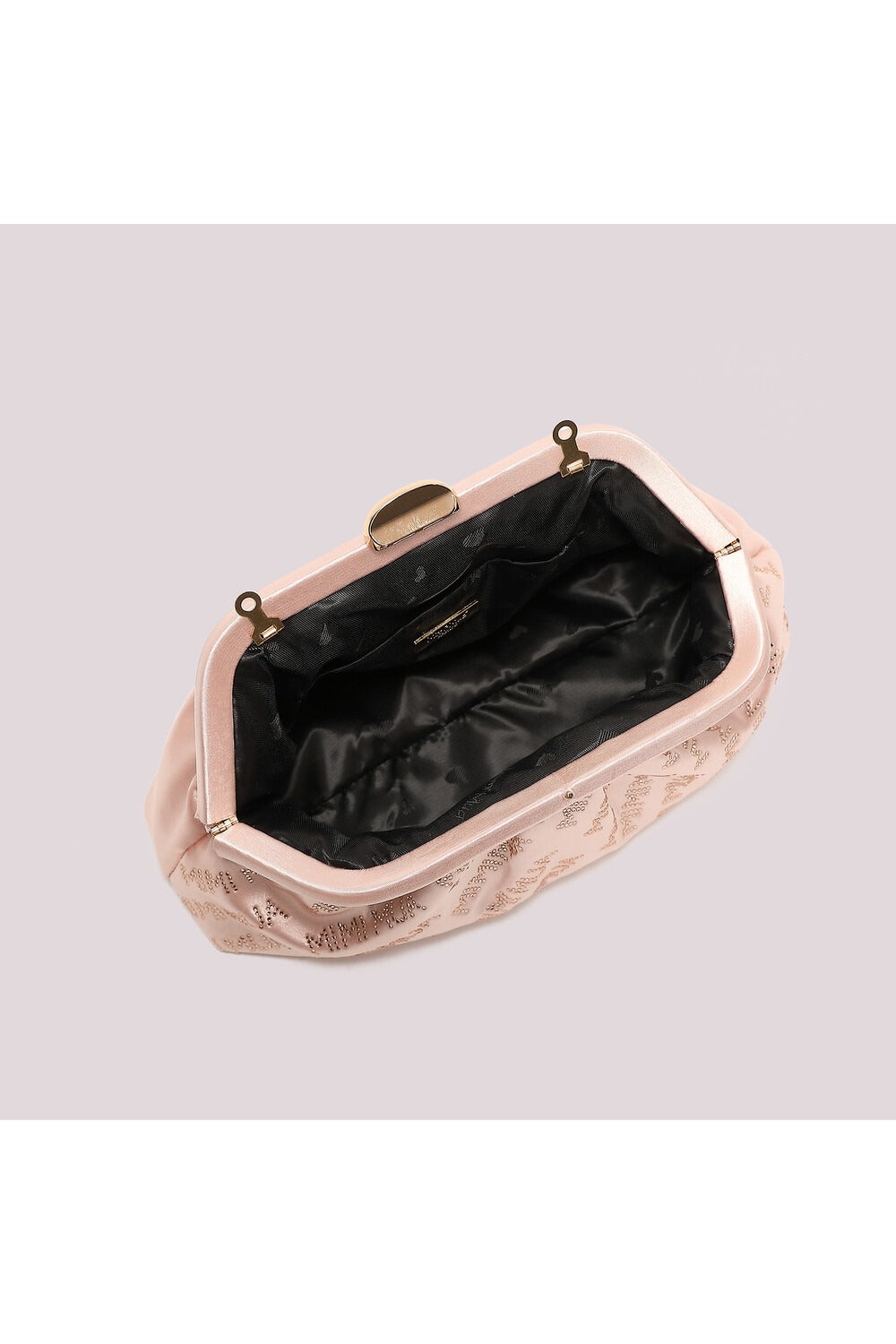 BORSA CLUTCH IN TESSUTO CON LOGO IN STRASS Mimi-Mua