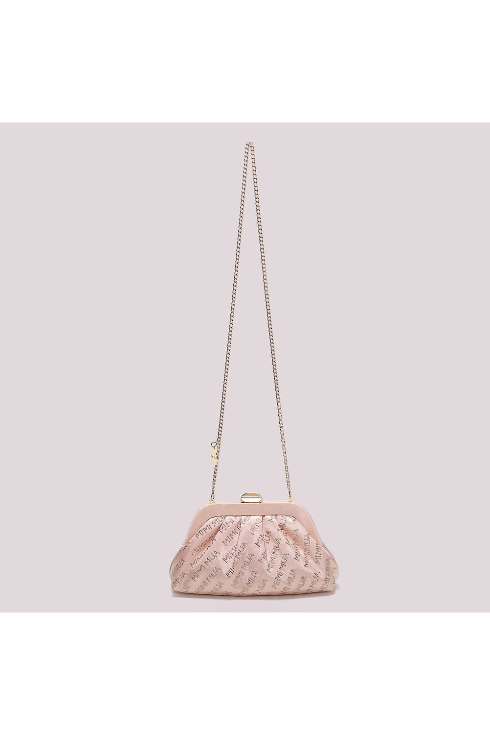 BORSA CLUTCH IN TESSUTO CON LOGO IN STRASS Mimi-Mua