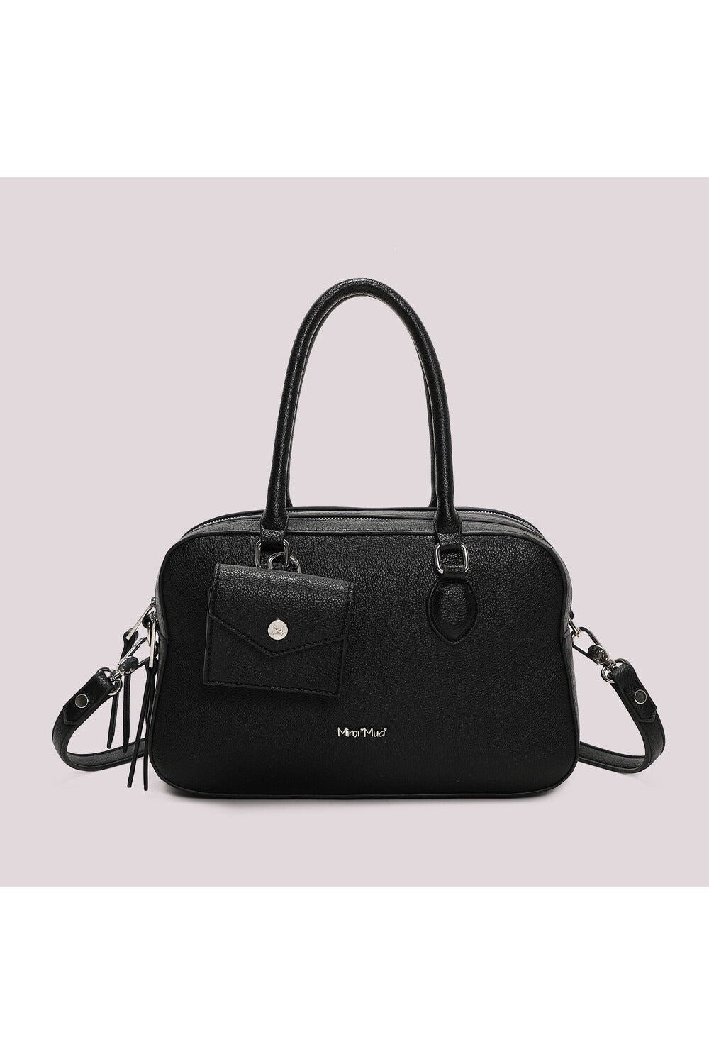 BORSA A SPALLA CON 3 ZIP E BORSINA IN MINIATURA MIMI-MUA