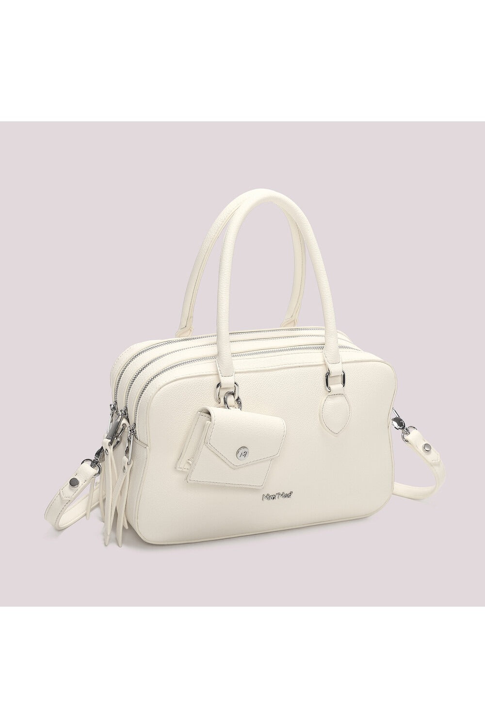BORSA A SPALLA CON 3 ZIP E BORSINA IN MINIATURA MIMI-MUA