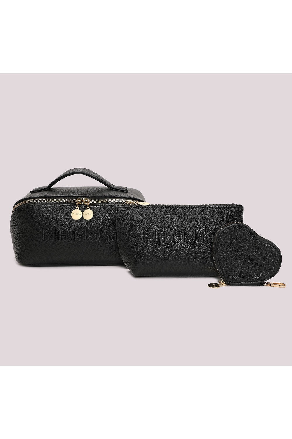 BEAUTY CASE SET DA 3 CON SCRITTA MIMÍ-MUÁ