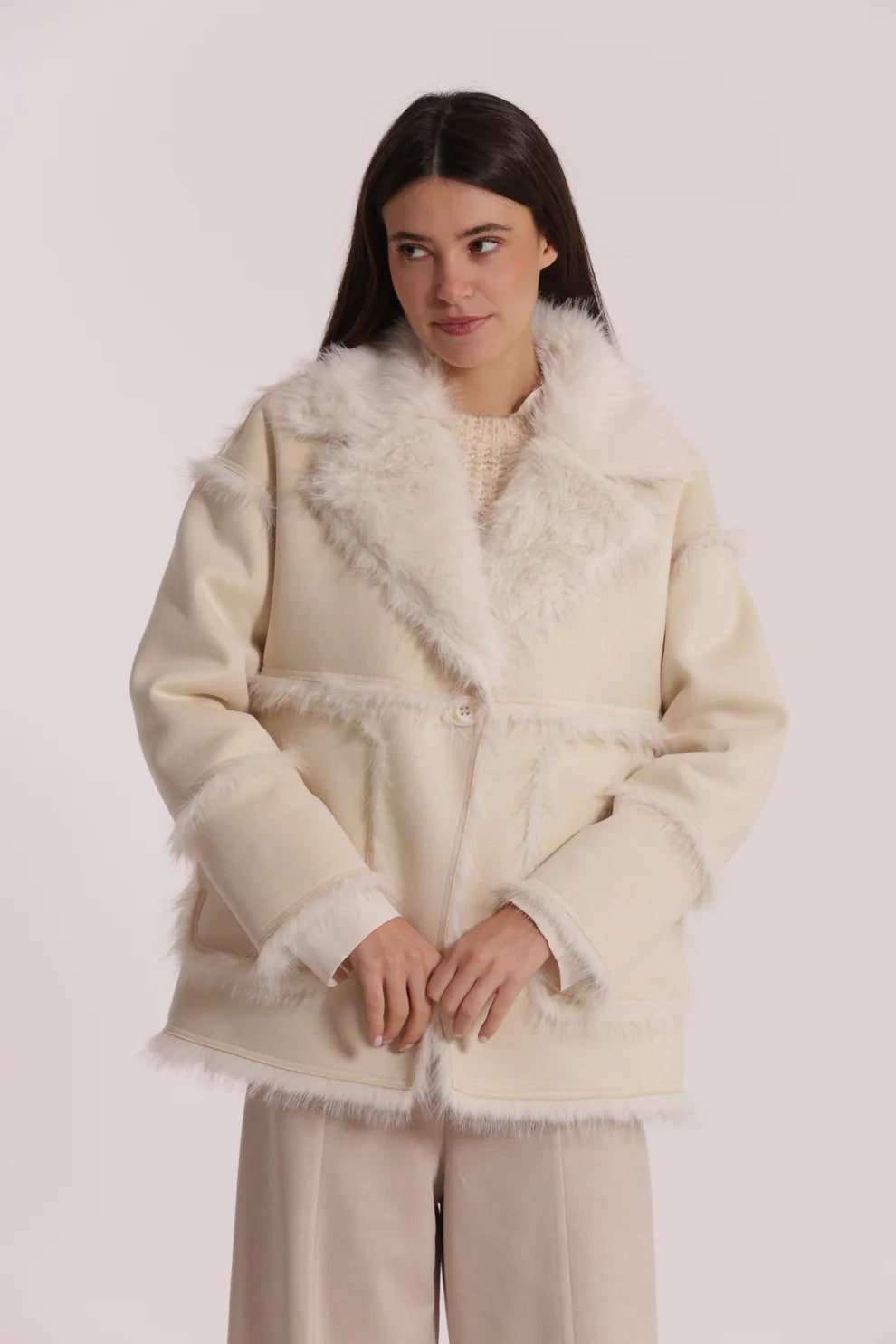 GIUBBOTTO REVERSIBILE EFFETTO MONTONE MIMI-MUA