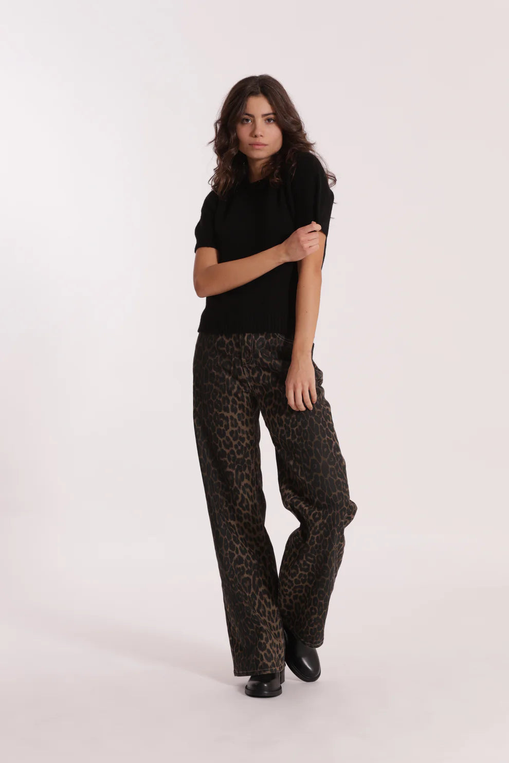 JEANS WIDE LEG LEOPARDATO MIMI-MUA