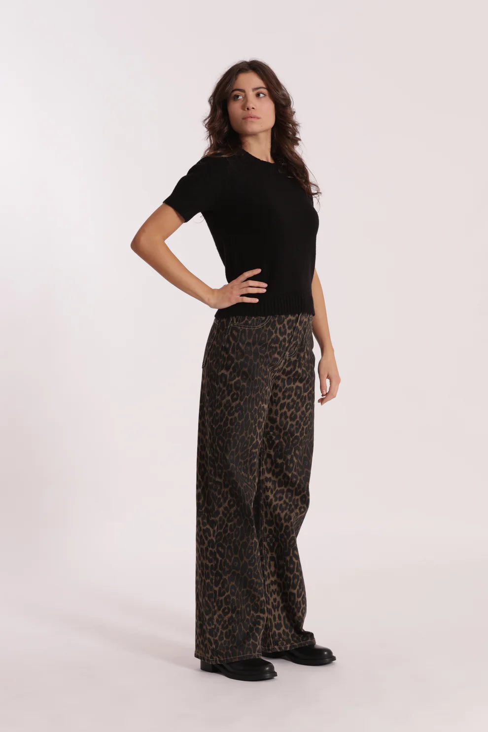 JEANS WIDE LEG LEOPARDATO MIMI-MUA