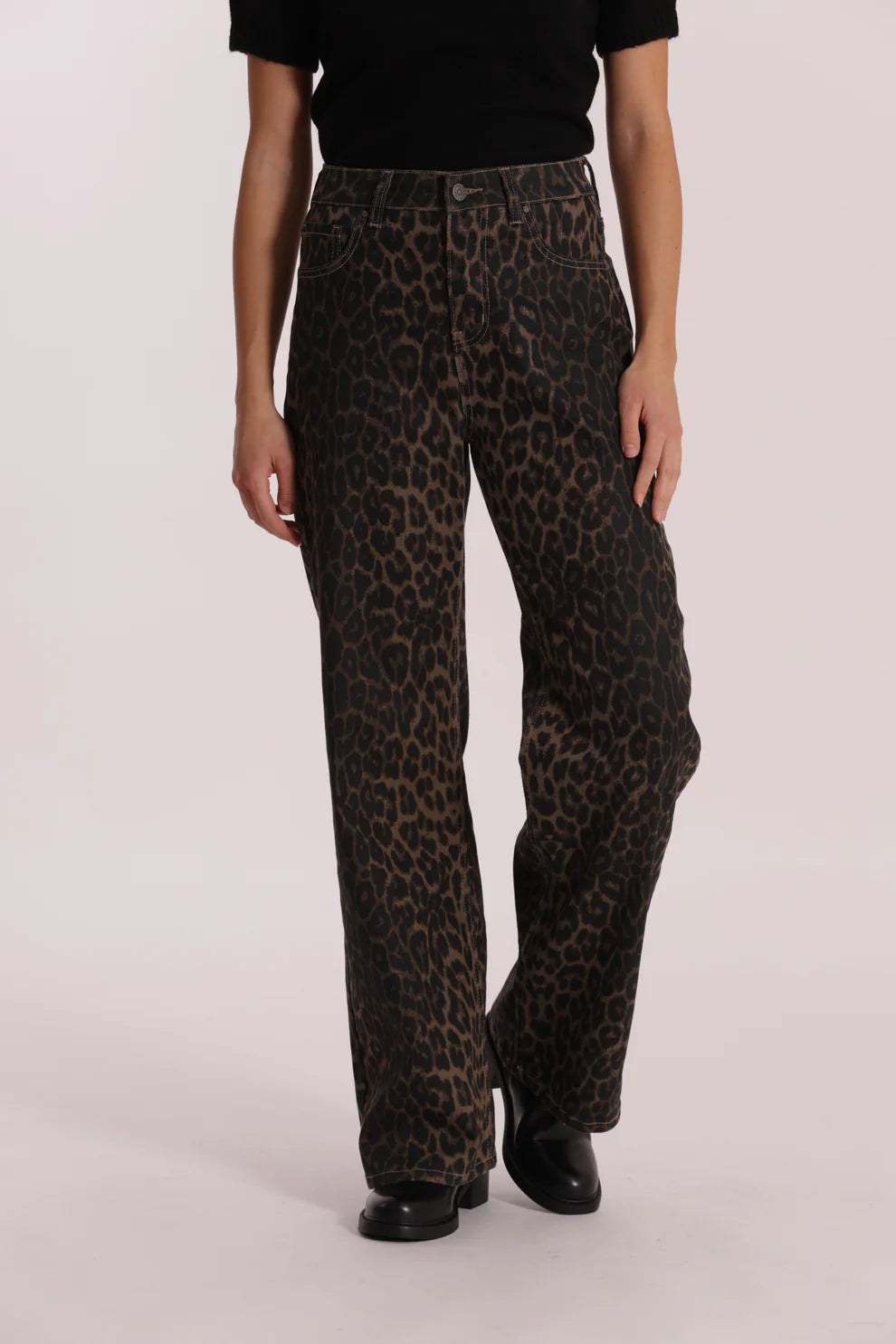 JEANS WIDE LEG LEOPARDATO MIMI-MUA