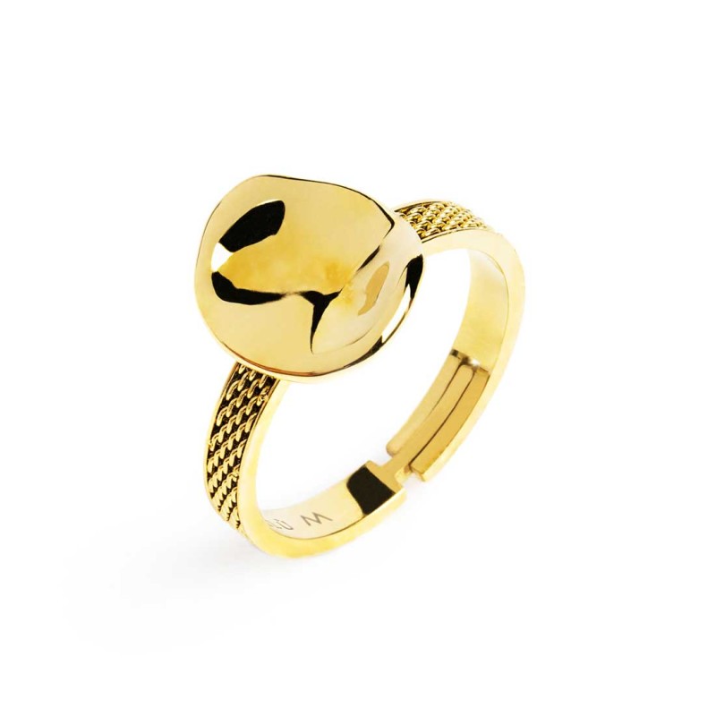 Anello con bottone martellato MARLU'