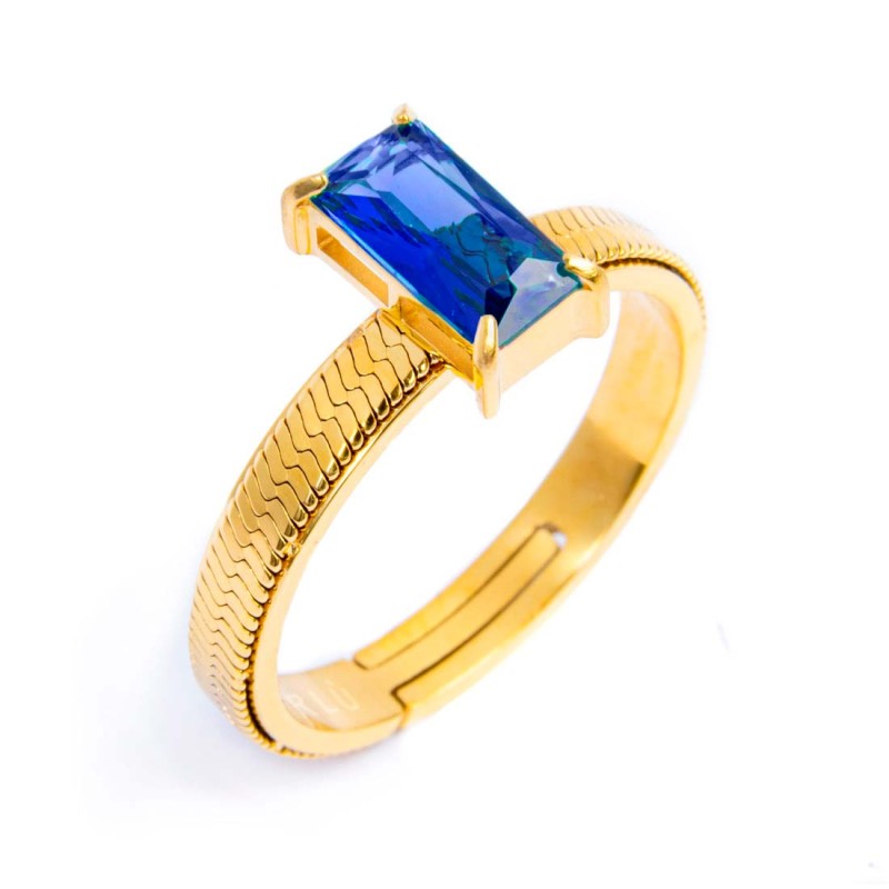 Anello con zircone baguette MARLU'