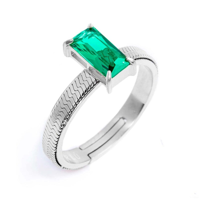 Anello con zircone baguette MARLU'