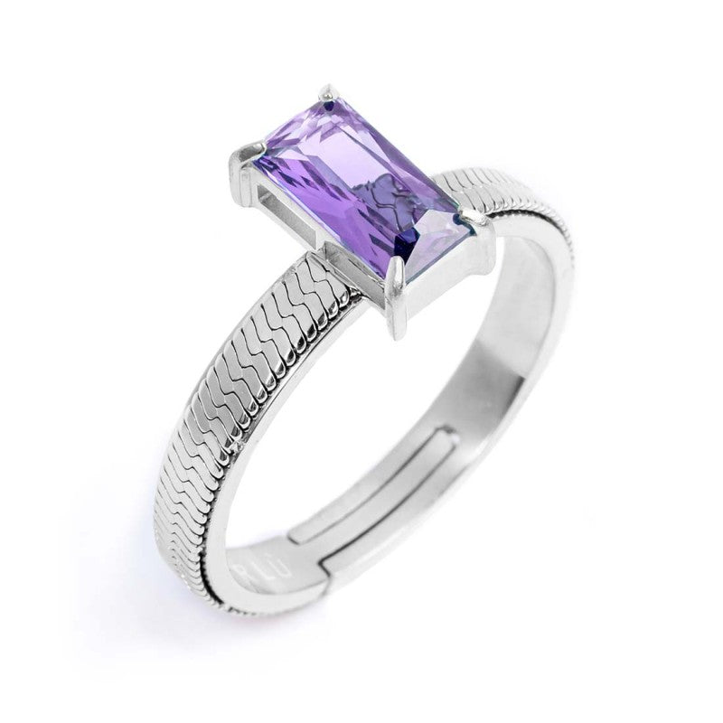Anello con zircone baguette MARLU'