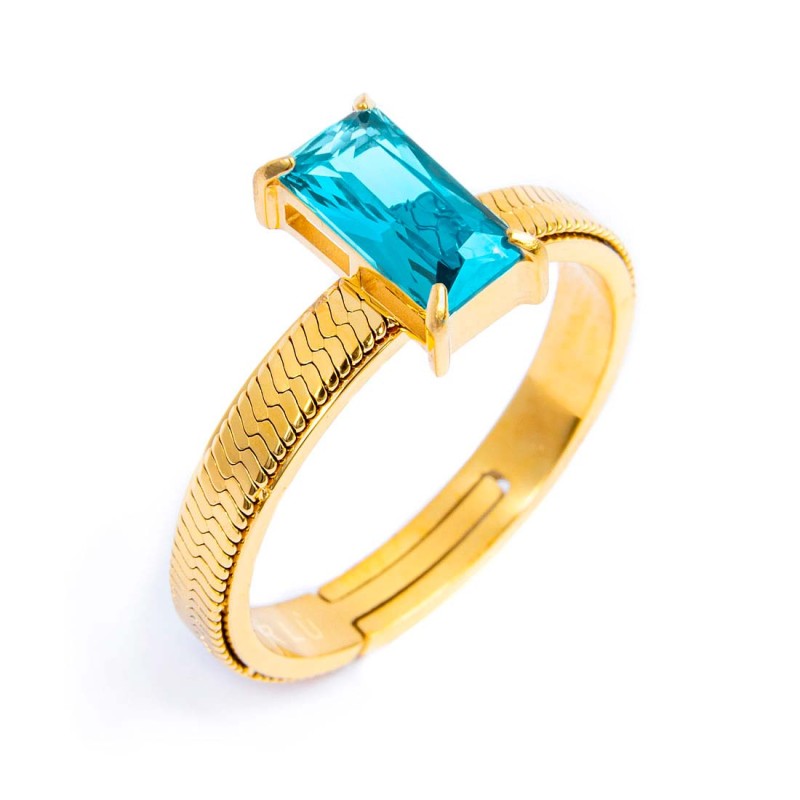 Anello con zircone baguette MARLU'