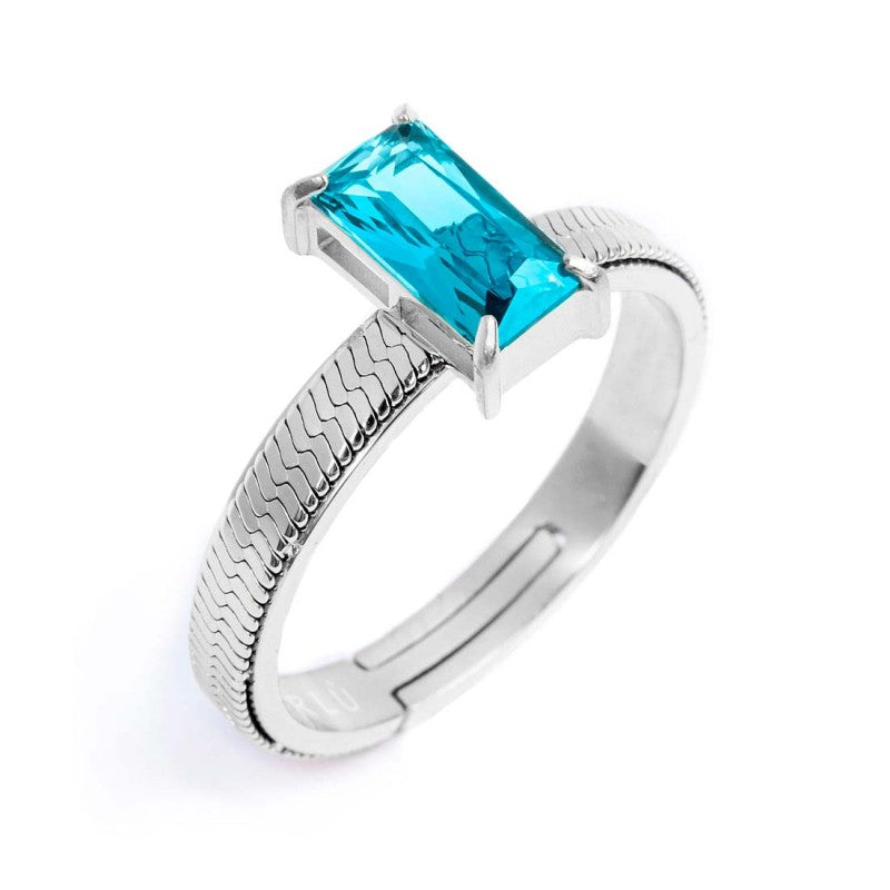 Anello con zircone baguette MARLU'