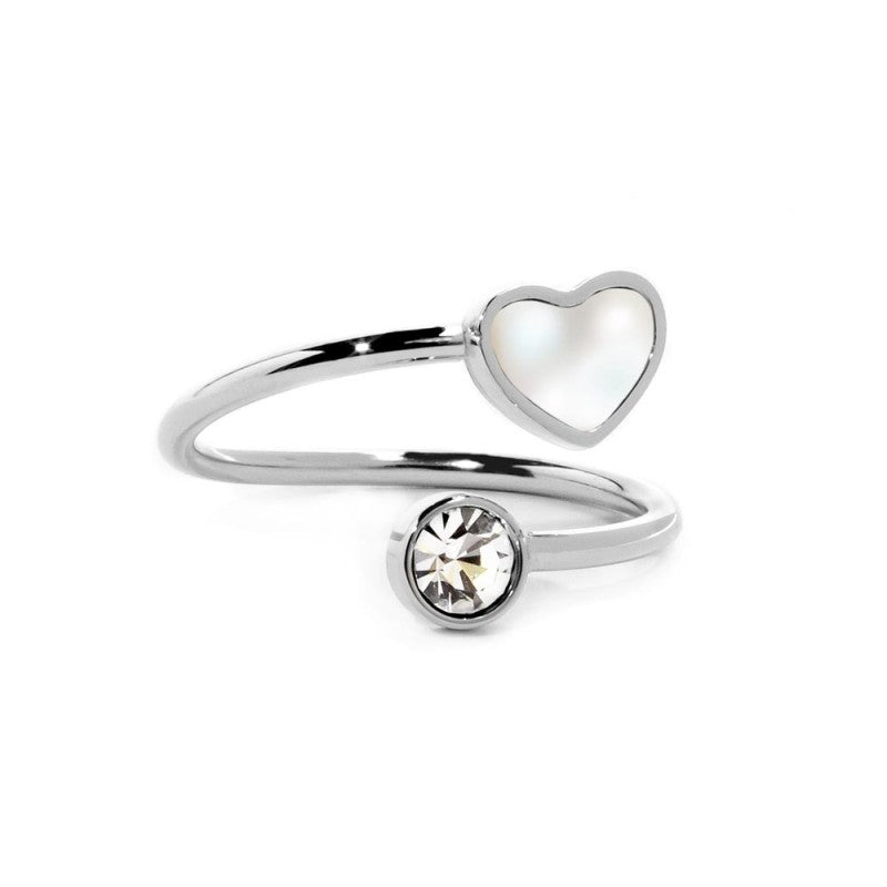 Anello cuore madreperla e cristalli MARLU'