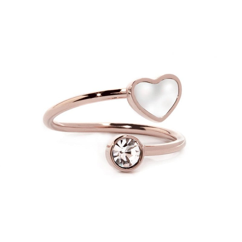 Anello cuore madreperla e cristalli MARLU'