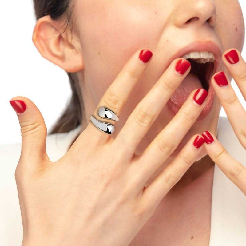 Anello doppia goccia bombato MARLU'