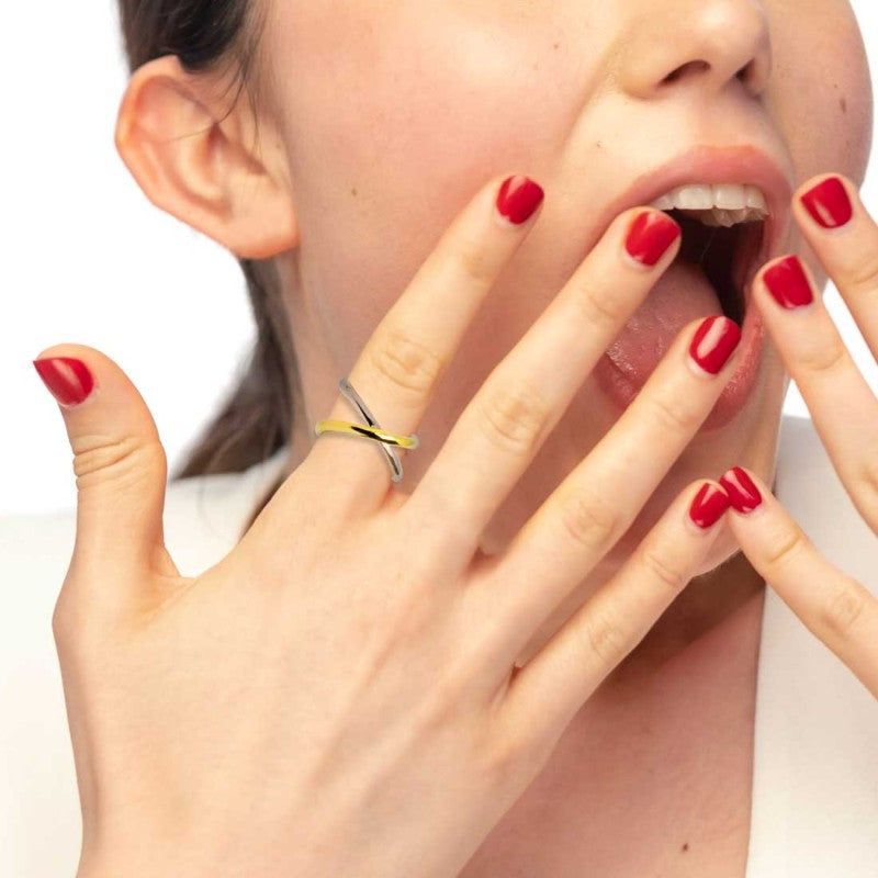 Anello incrociato bicolore MARLU'