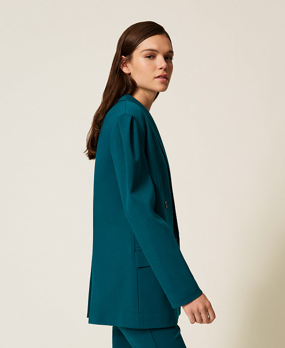 Giacca doppiopetto con pieghe sulle spalle TWINSET