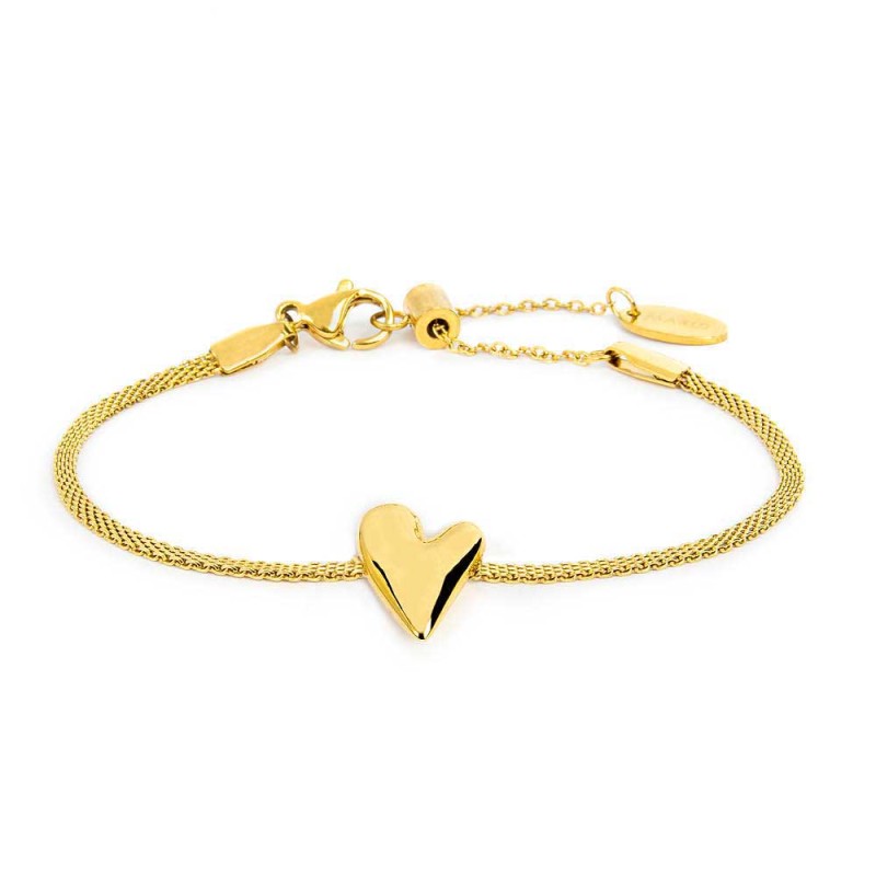 Bracciale catena mesh con cuore irregolare Marlù