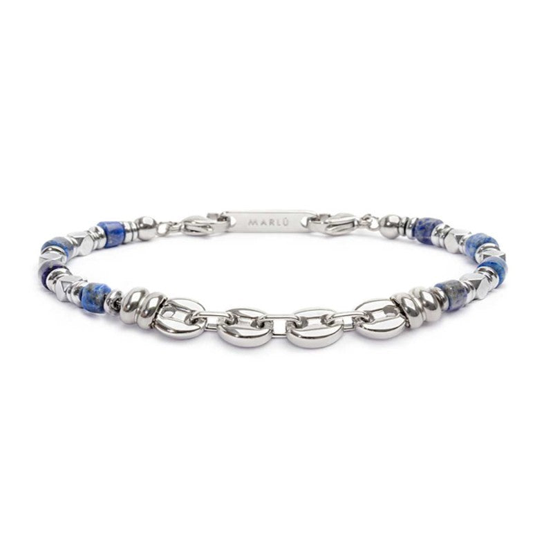 Bracciale con sodalite a rondelle e catena marine Marlù