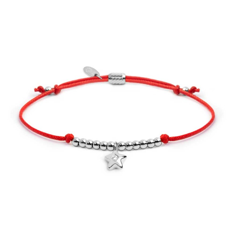 Bracciale cordino con pendente stella con zircone Marlu