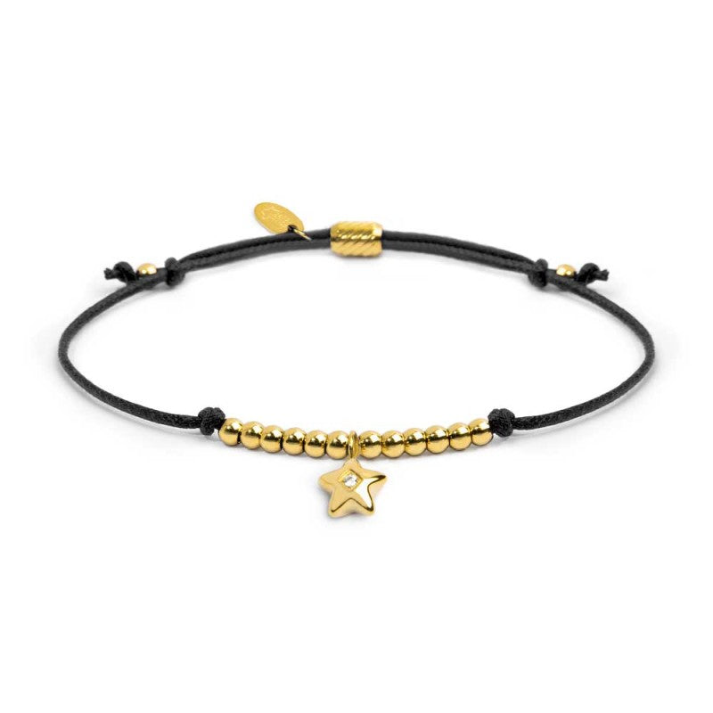 Bracciale cordino con pendente stella con zircone Marlu