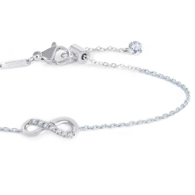 Bracciale infinito con zirconi bianchi Marlù