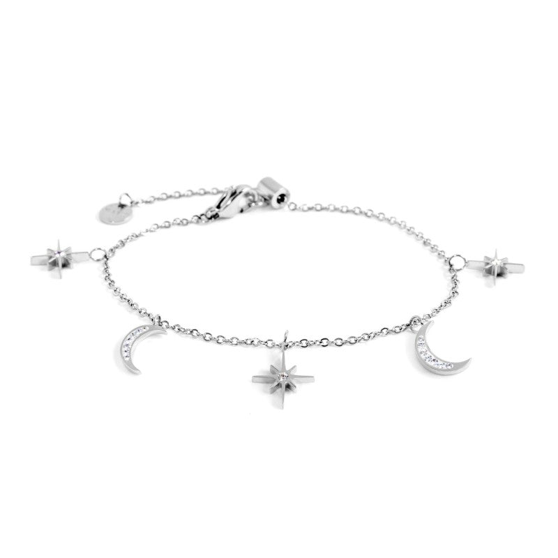 Bracciale lune e rosa dei venti pendenti Marlù
