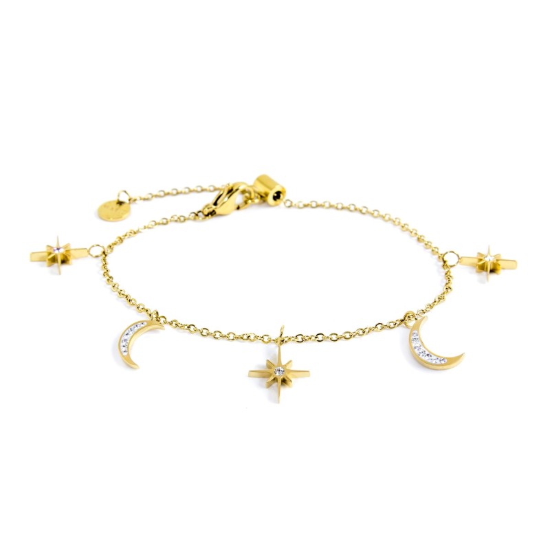 Bracciale lune e rosa dei venti pendenti Marlù