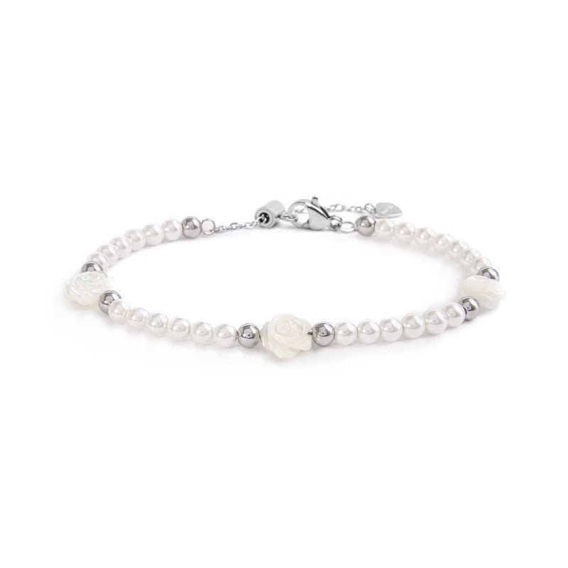 Bracciale perle con rosa in madreperla MARLU'