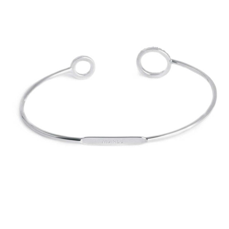 Bracciale rigido cerchi con zirconi bianchi Marlù