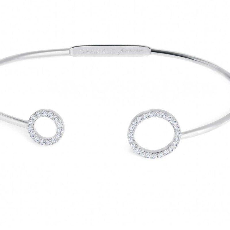 Bracciale rigido cerchi con zirconi bianchi Marlù