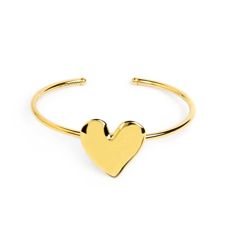 Bracciale rigido con cuore irregolare Marlù