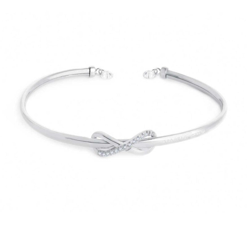 Bracciale rigido infinito con zirconi bianchi Marlù