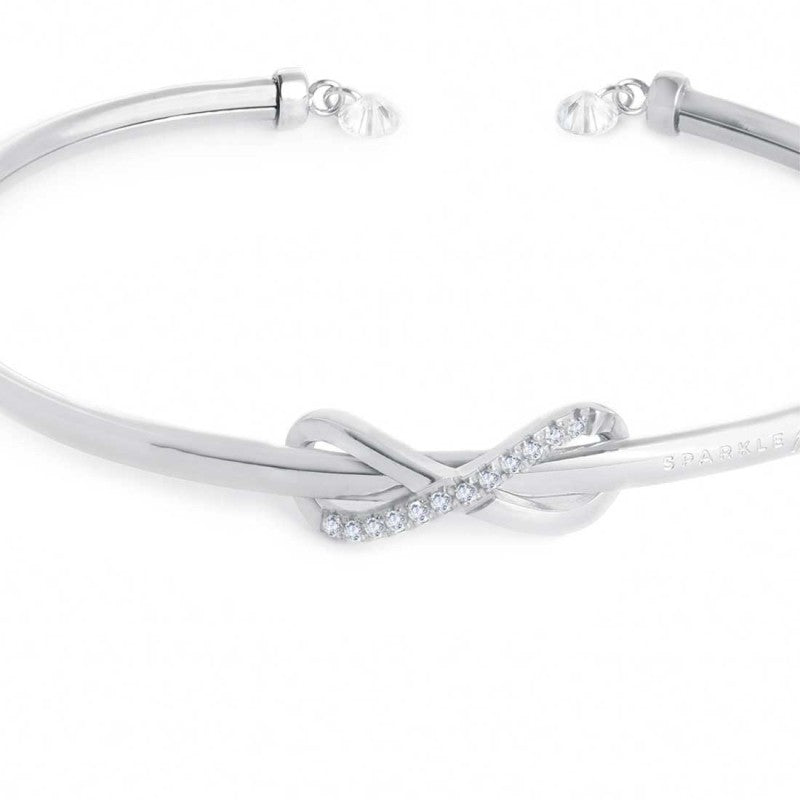 Bracciale rigido infinito con zirconi bianchi Marlù
