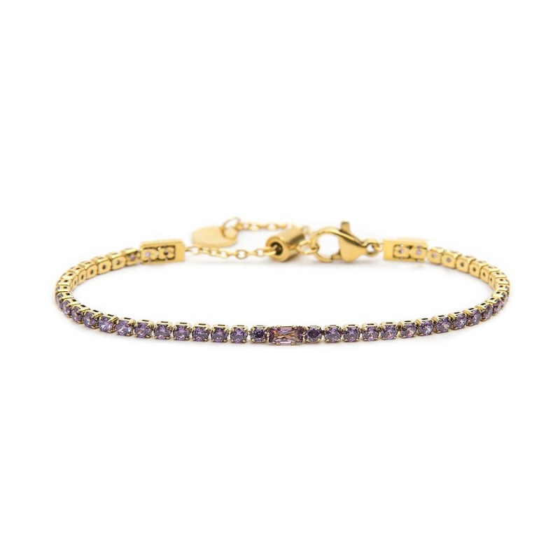 Bracciale tennis 2,5mm con zircone centrale MARLU'