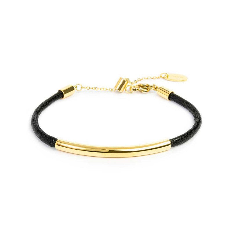 Bracciale triplo filo con cordino cerato con tubolare centrale Marlù