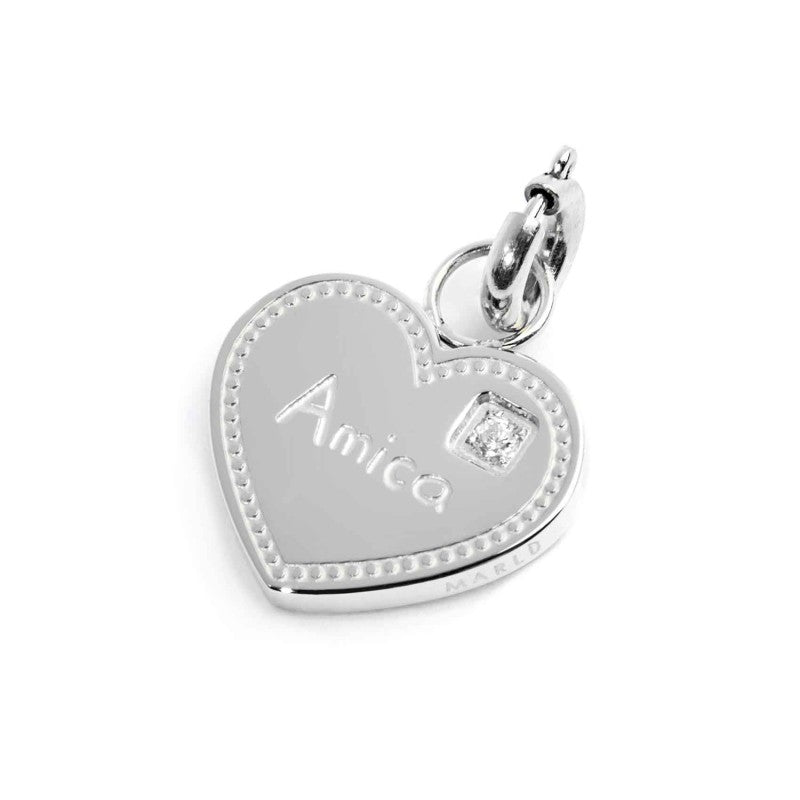 Charm cuore amica con zircone MARLU'