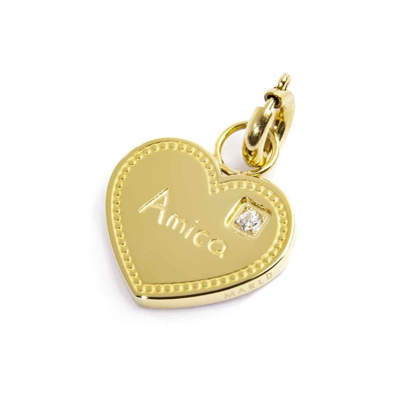 Charm cuore amica con zircone MARLU'