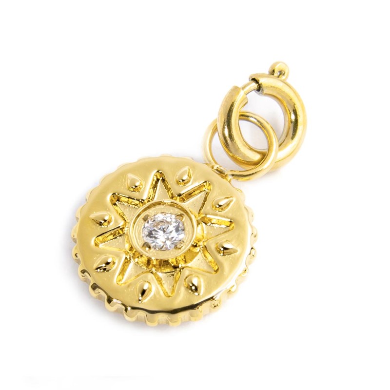 Charm medaglietta sole e cristalli MARLU'