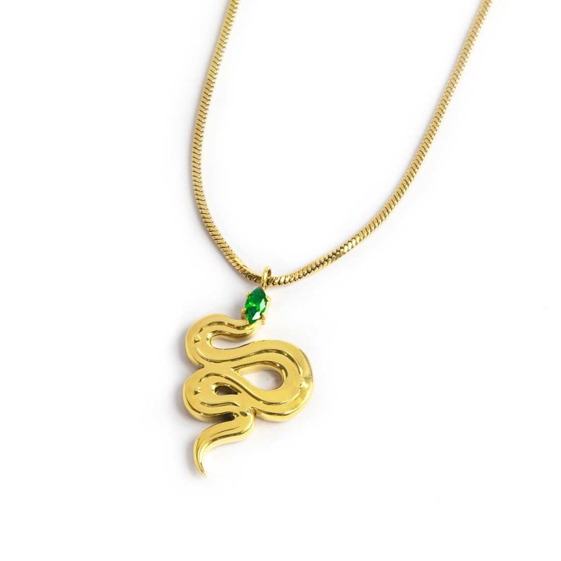 Collana catena snake quadrata con serpente pendente Marlù