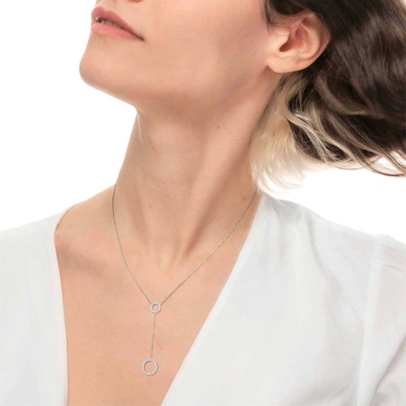 Collana cerchi con zirconi bianchi Marlù