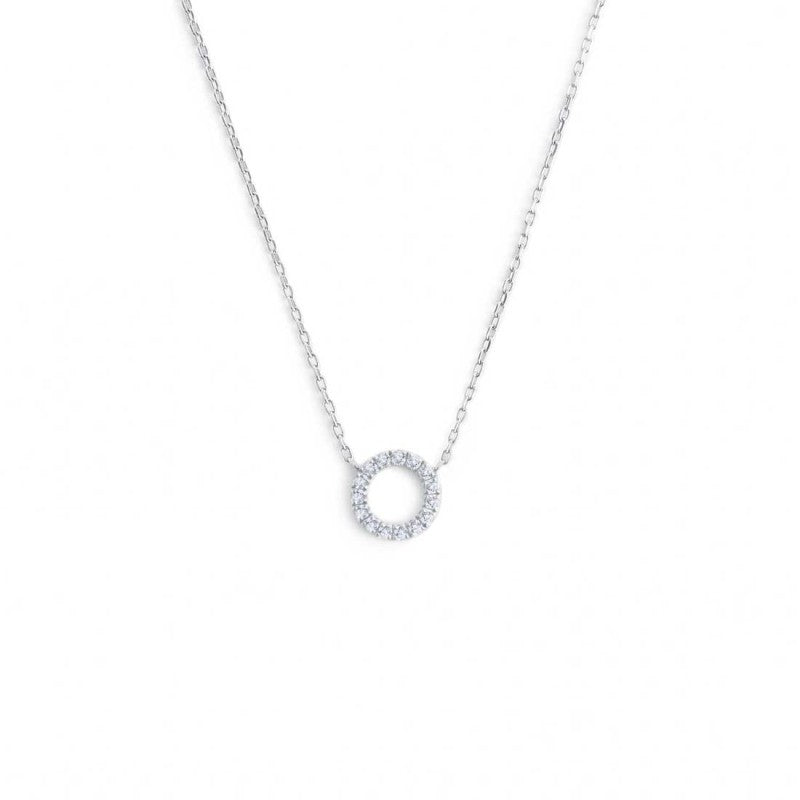 Collana cerchio 0,8cm con zirconi bianchi Marlù