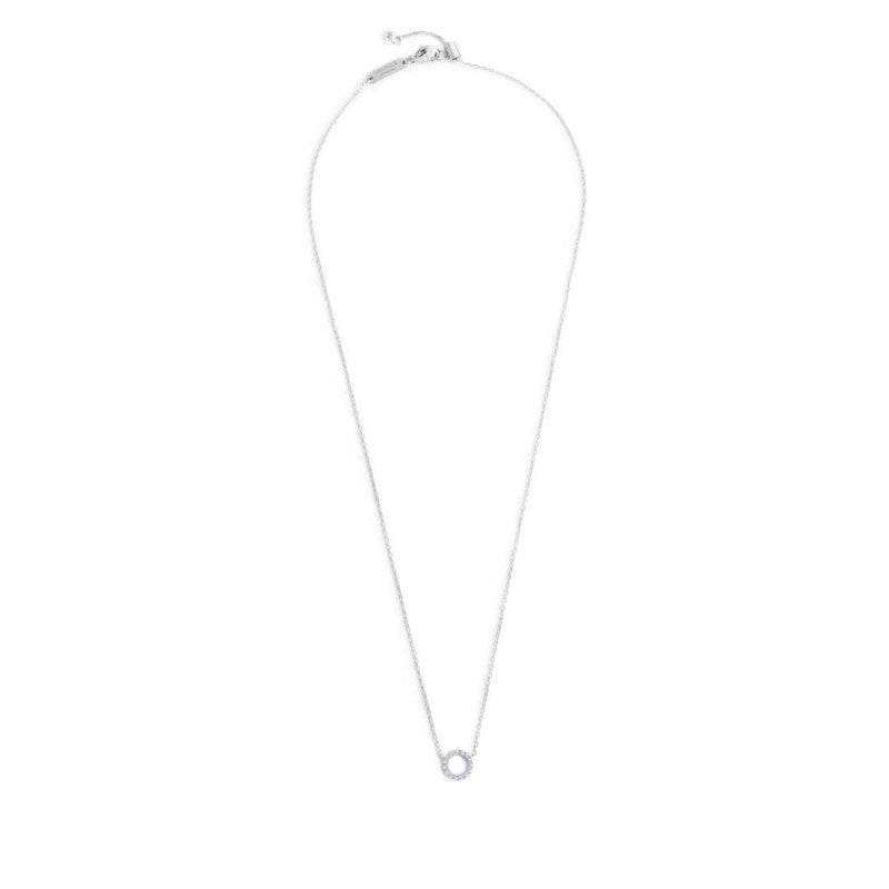 Collana cerchio 0,8cm con zirconi bianchi Marlù