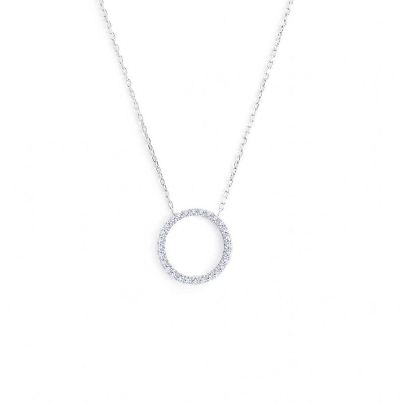 Collana cerchio 1,4cm con zirconi bianchi Marlù